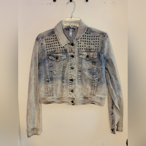 Xhilaration Jackets & Blazers - Studded Slightly Cropped Jean Jacket By Xhilaration Size Large